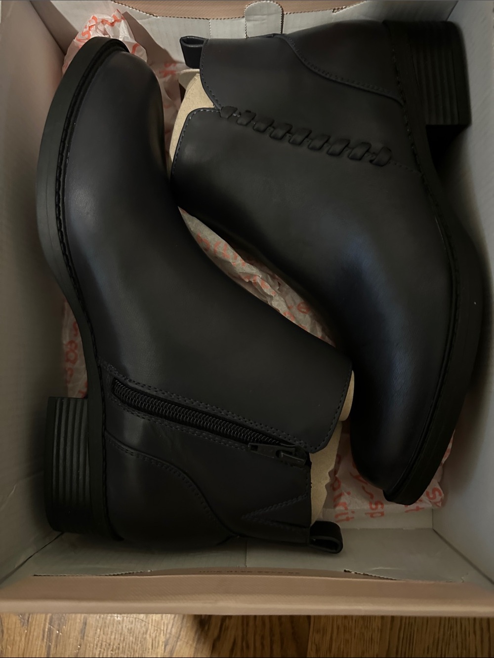 Easy Spirit Navy blue Side-Zip Leather Ankle Booties